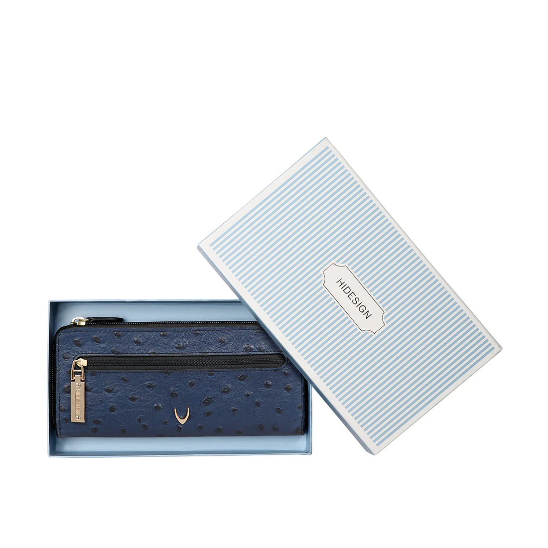 Ee Morocco W3-M Blue Leather Zip Around Wallet - Image 6
