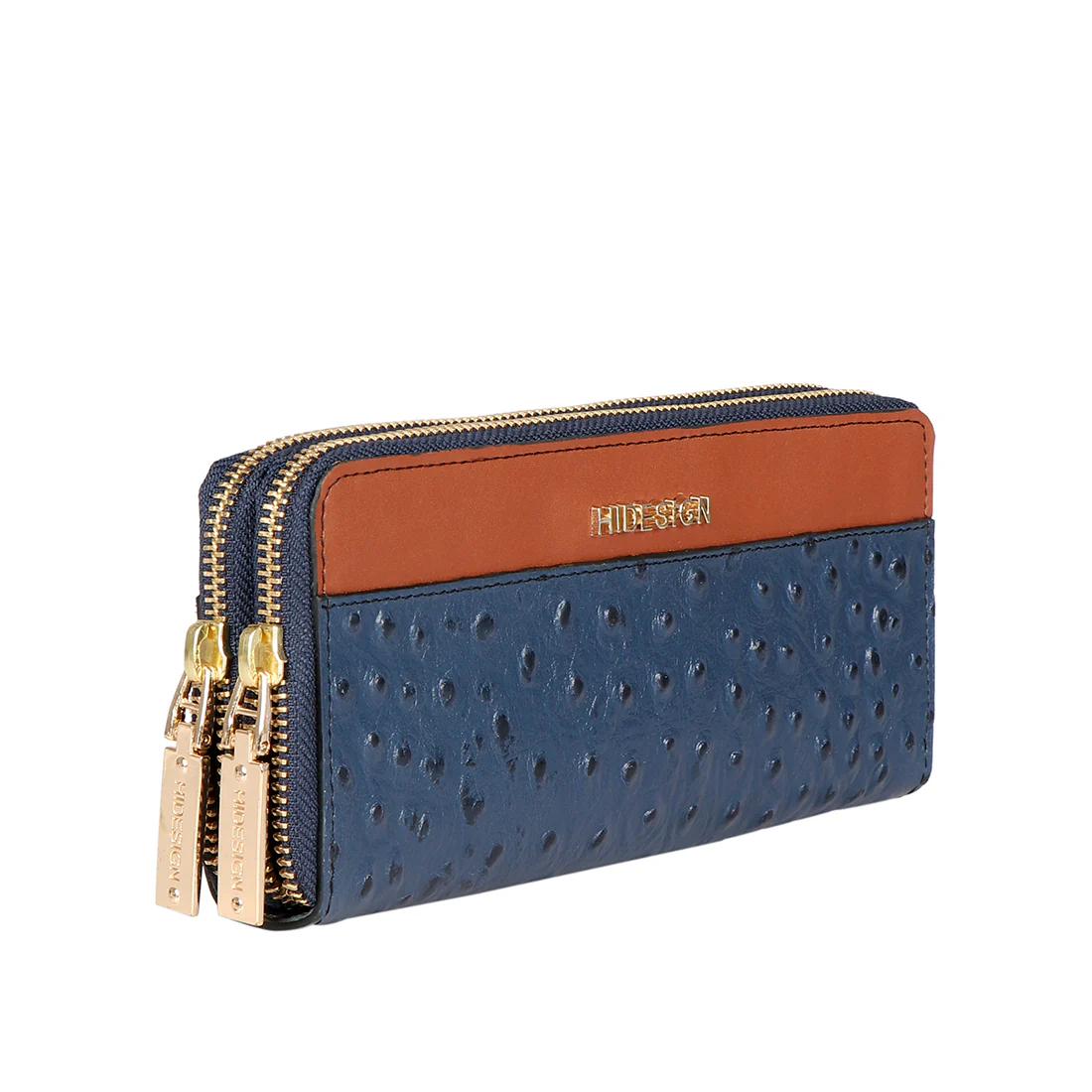 Ee Morocco W4-M Blue Leather Double Zip Around Wallet - Image 2