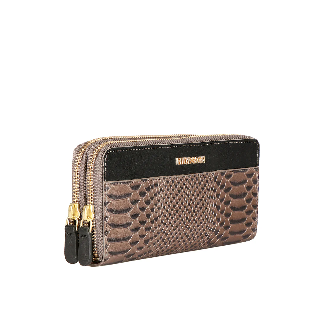 Ee Morocco W4 Grey Leather Double Zip Around Wallet - Image 2