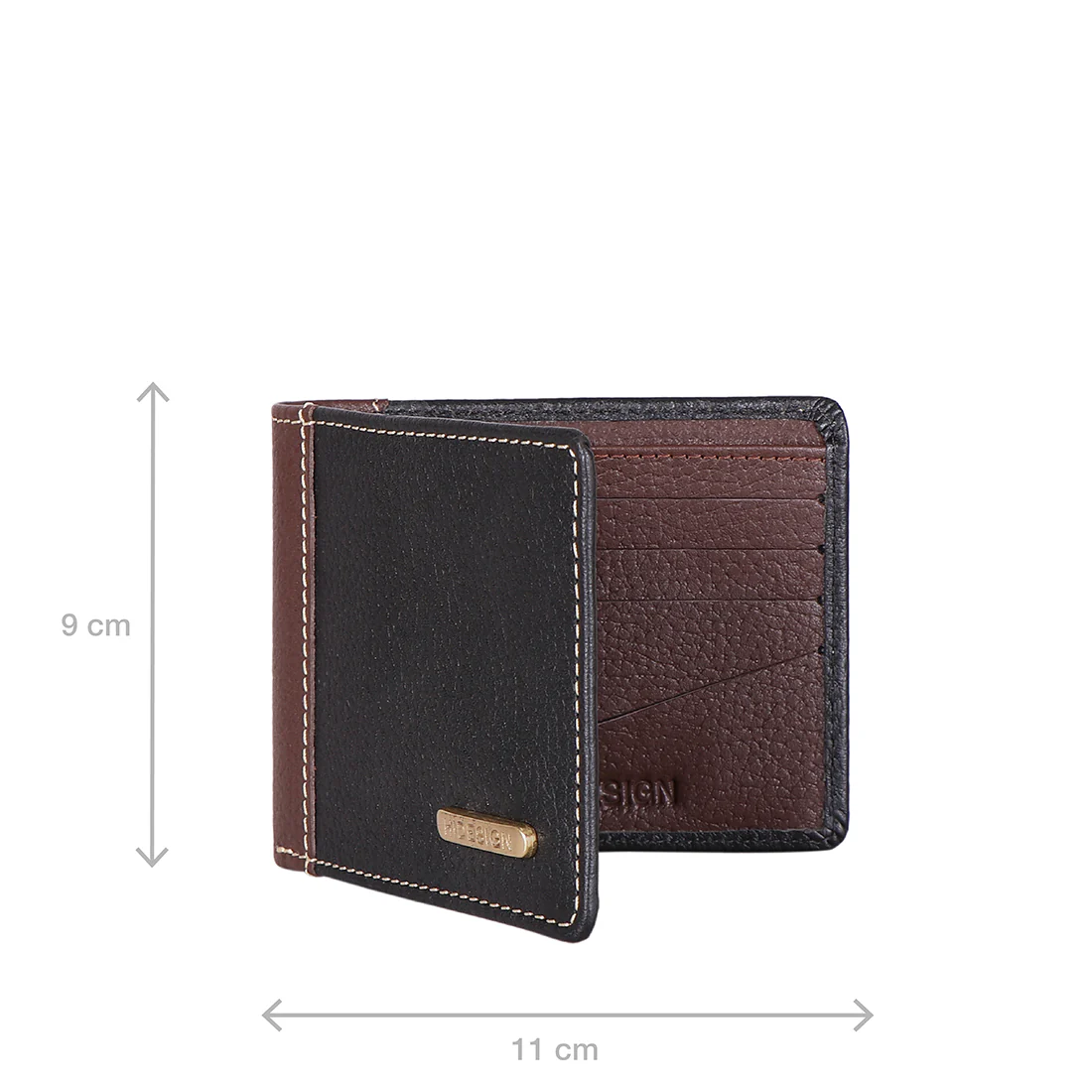 Ee Myw-03  Black Leather Bi-Fold Wallet - Image 6