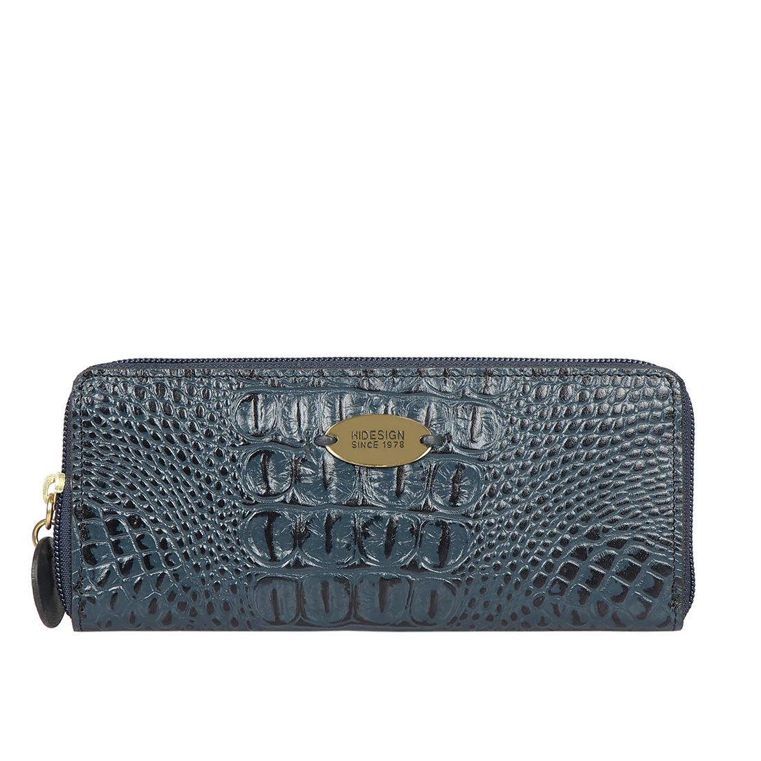 Ee Naomi W1-M Blue Leather Zip Around Wallet