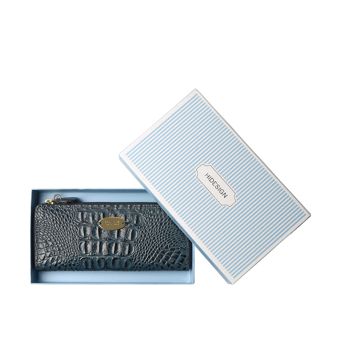 Ee Naomi W1-M Blue Leather Zip Around Wallet - Image 6