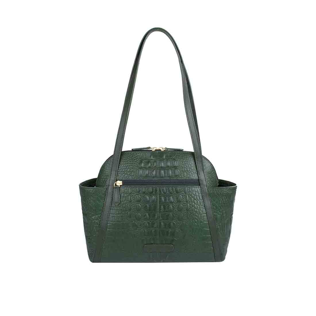 Ee New York 01 Green Leather Tote Bag - Image 3