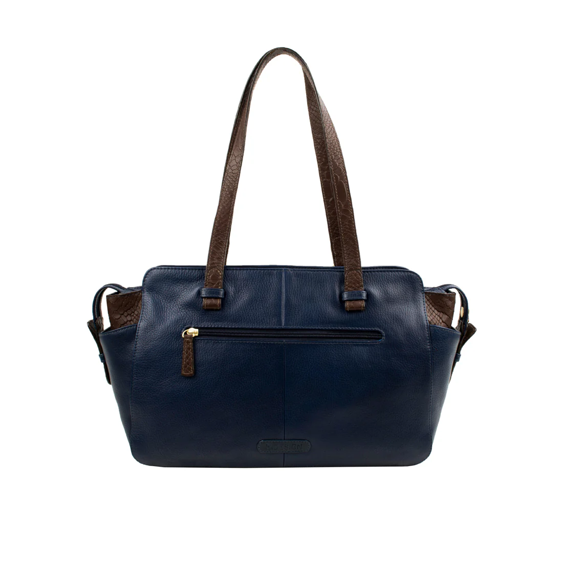 Ee Olivia 02 Blue Leather Tote Bag - Image 3