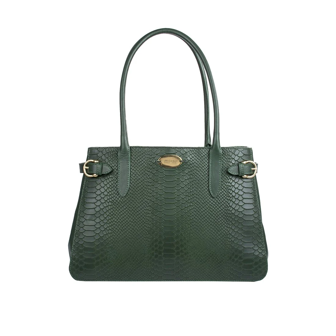 Ee Shanghai 01 Green Leather Tote Bag