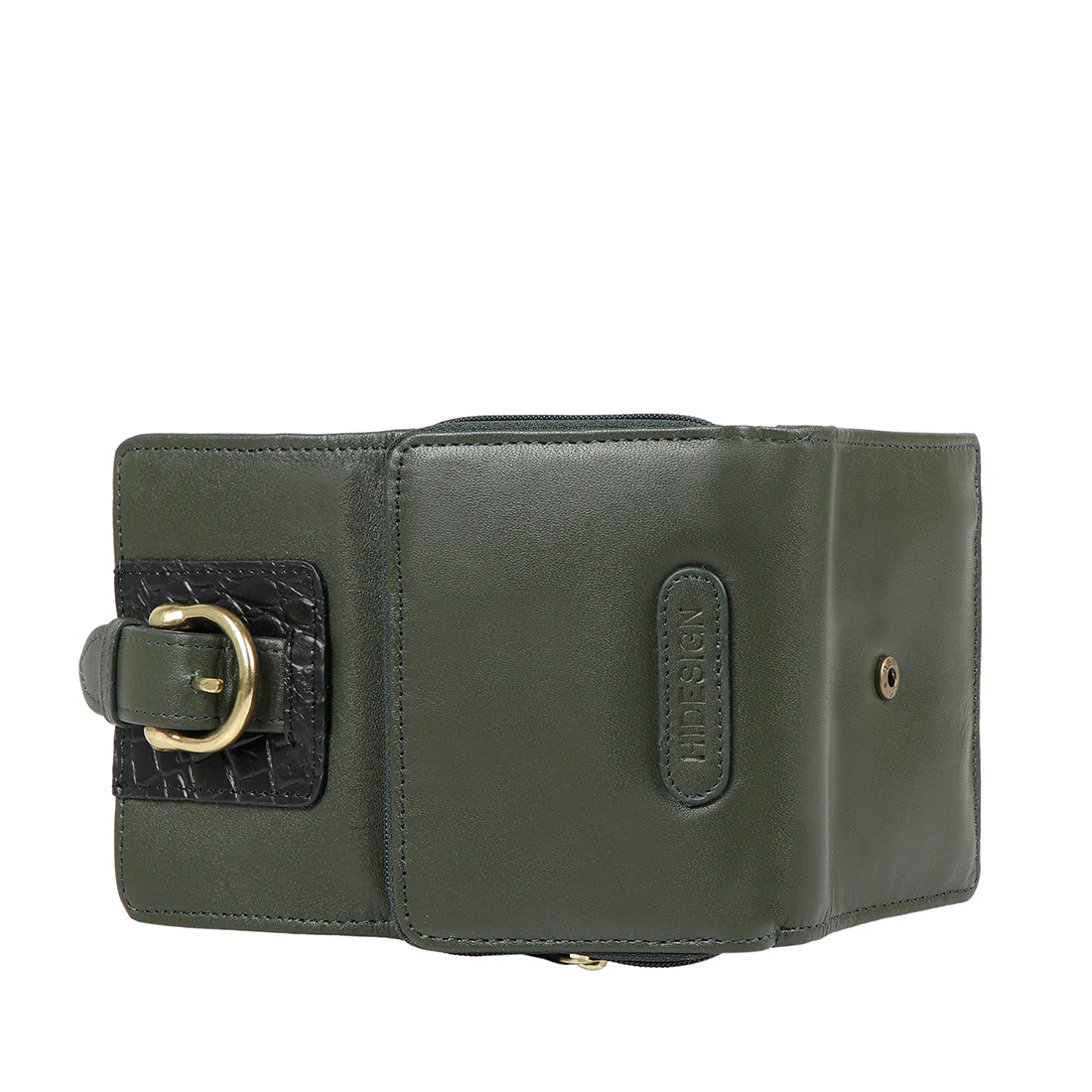 Ee Shanghai W3 Green Leather Trifold Wallet - Image 5