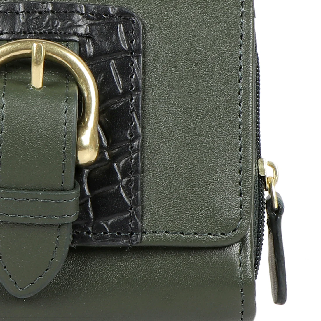 Ee Shanghai W3 Green Leather Trifold Wallet - Image 6