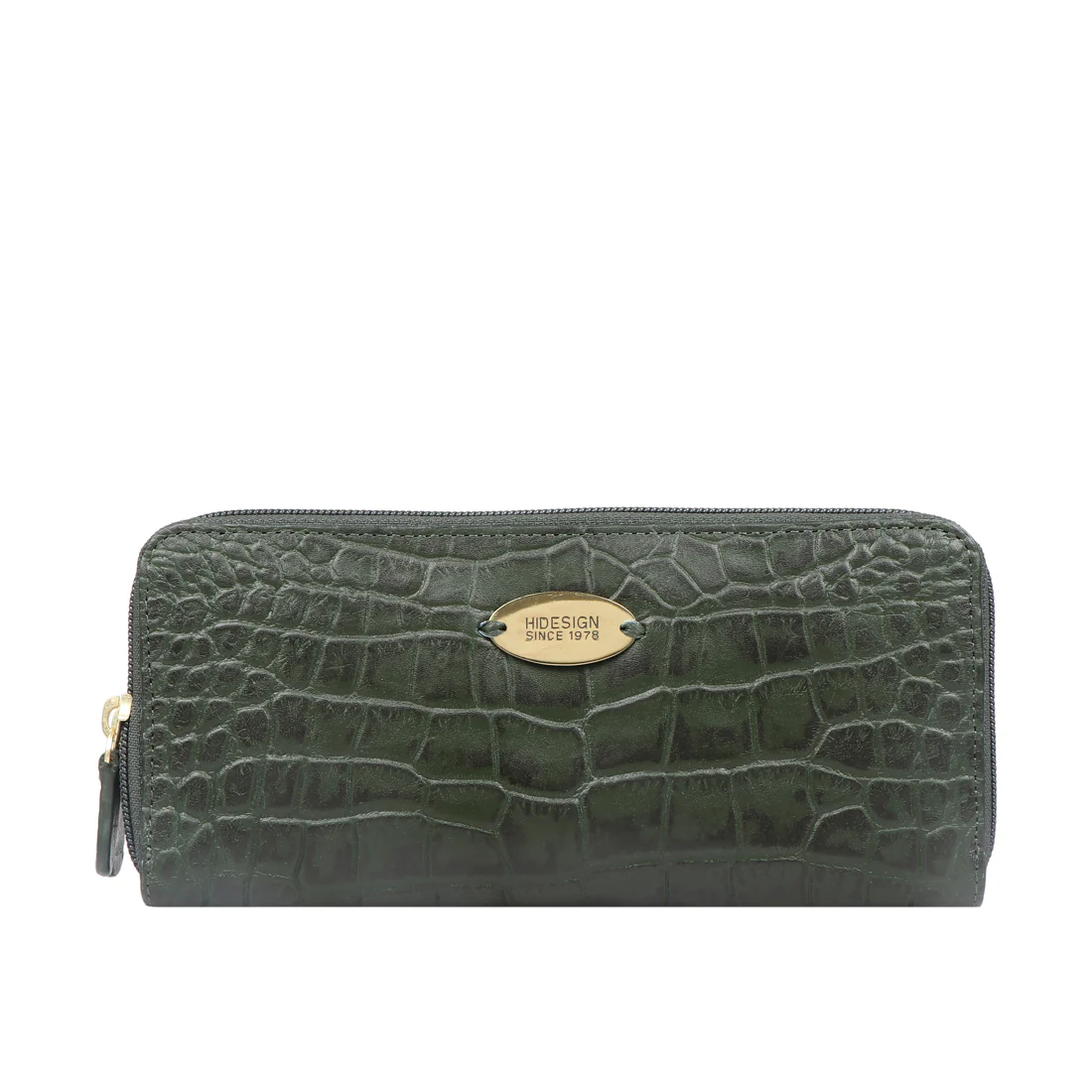 Ee Taurus W2  Green Leather Double Zip Around Wallet - Image 2