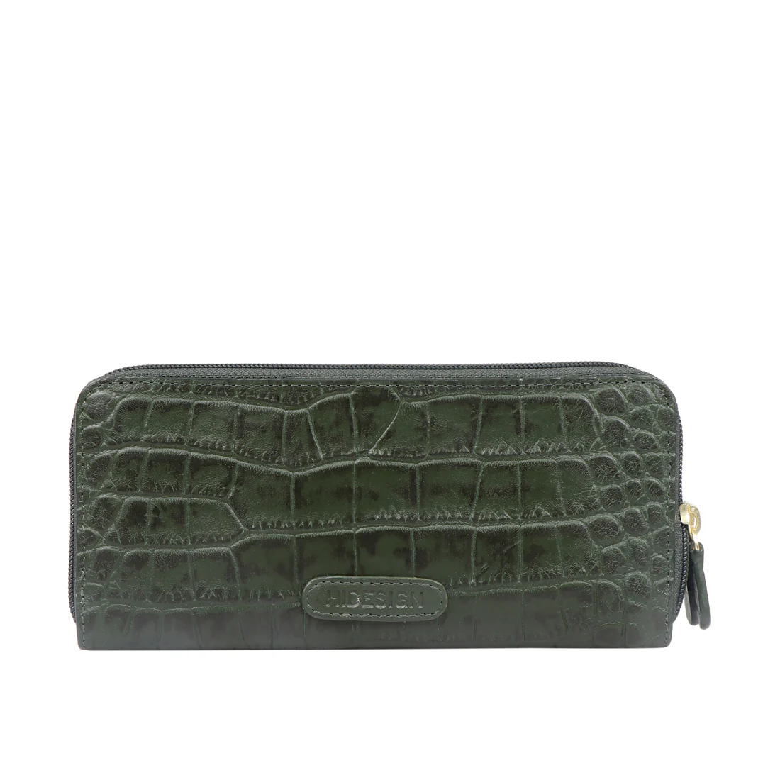 Ee Taurus W2  Green Leather Double Zip Around Wallet - Image 4