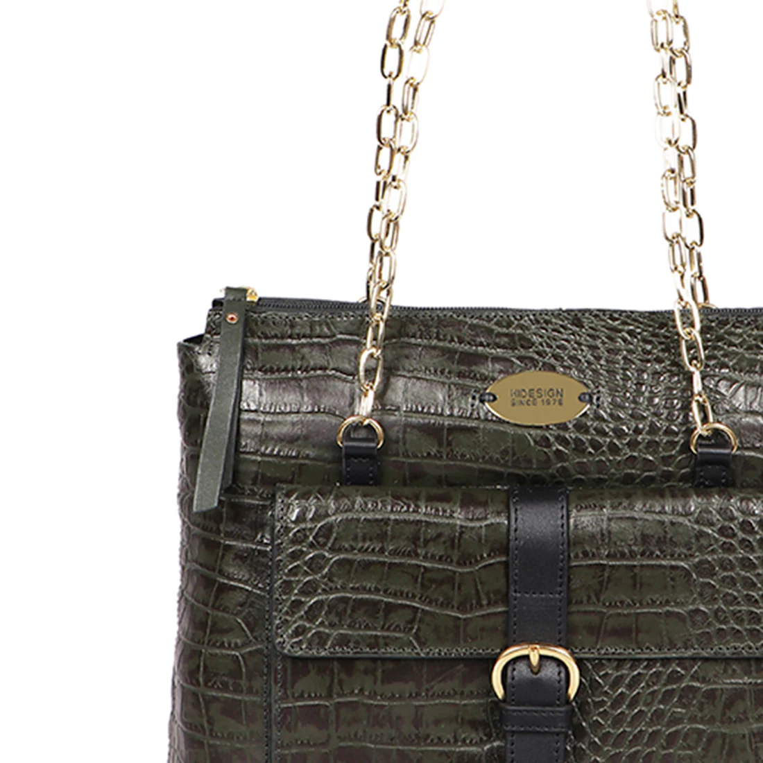 Eliza 01 Sb Green Leather Tote Bag - Image 5