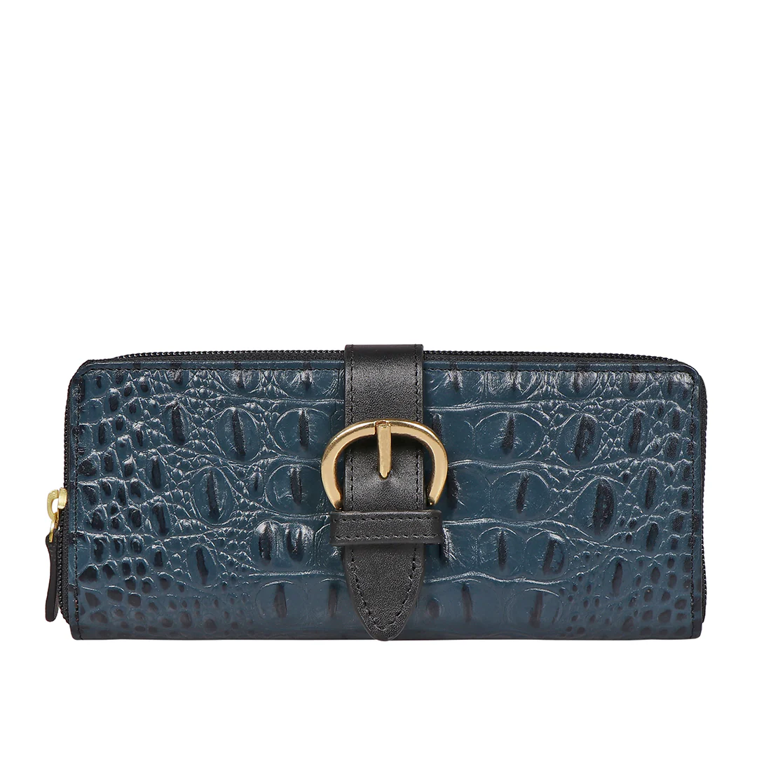 Eliza W1 Sb Blue Leather Zip Around Wallet - Image 2
