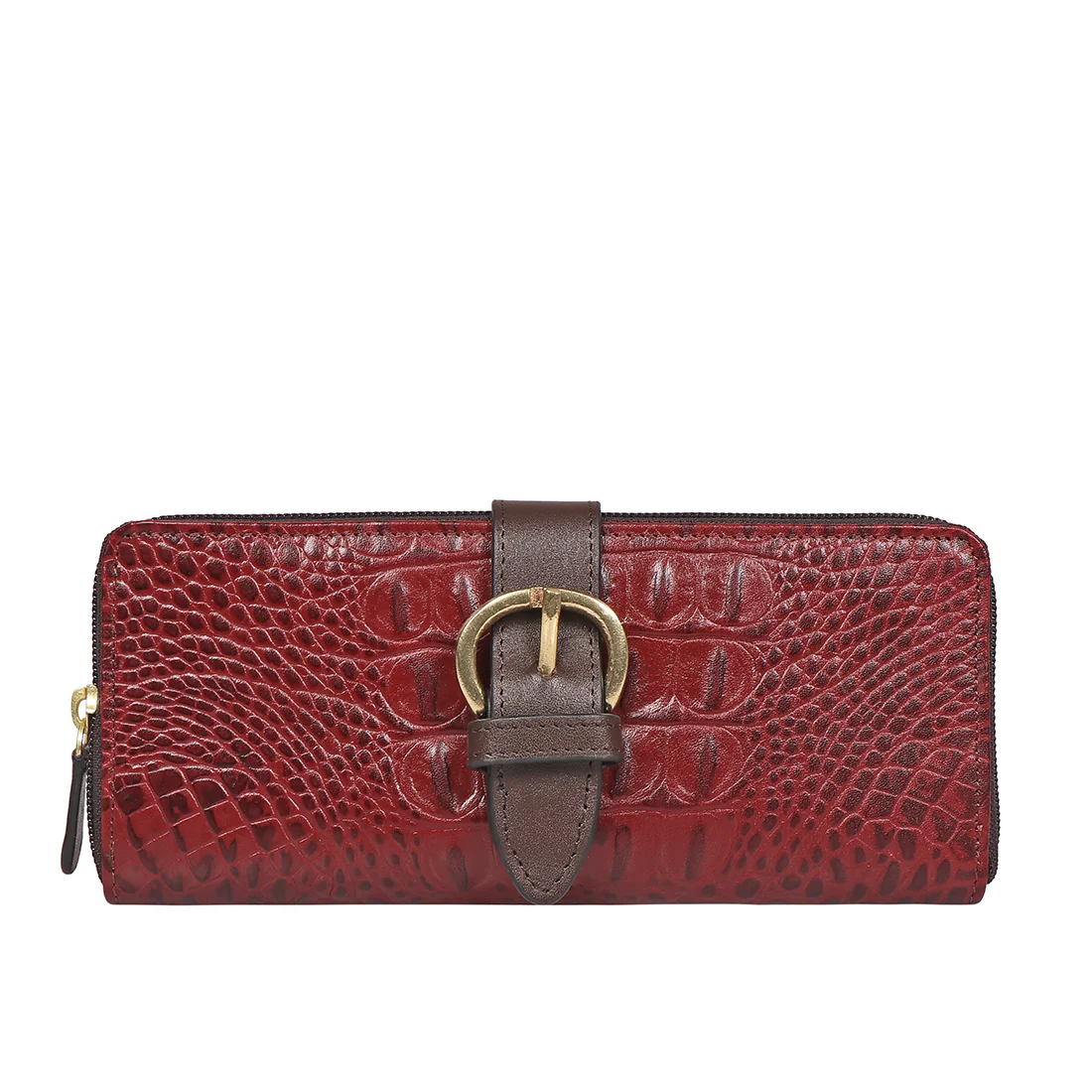 Eliza W1  Sb Red Leather Zip Around Wallet - Image 2