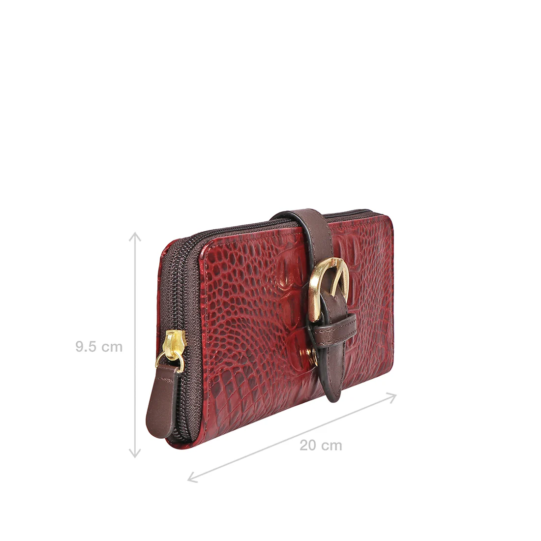 Eliza W1  Sb Red Leather Zip Around Wallet - Image 3