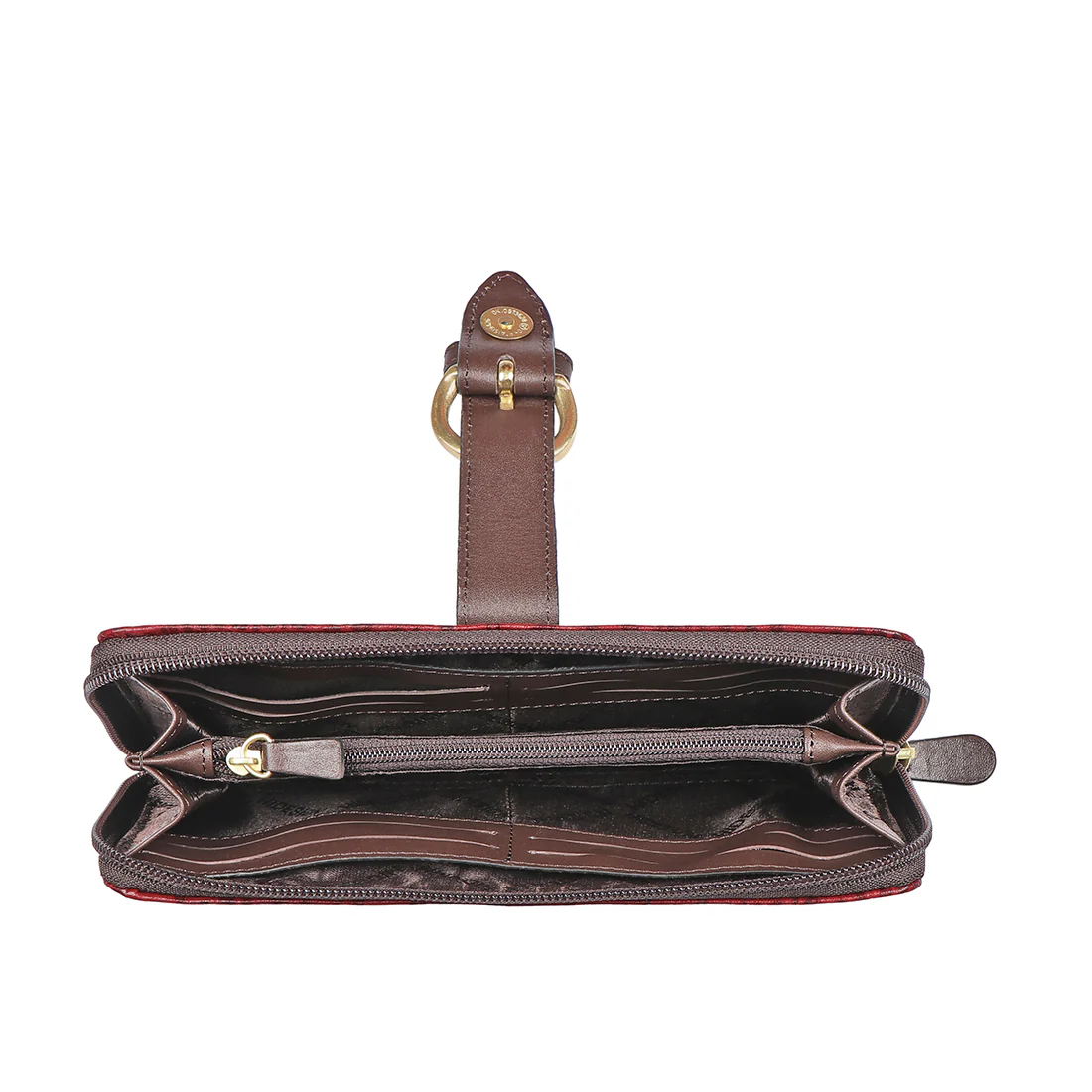 Eliza W1  Sb Red Leather Zip Around Wallet - Image 6