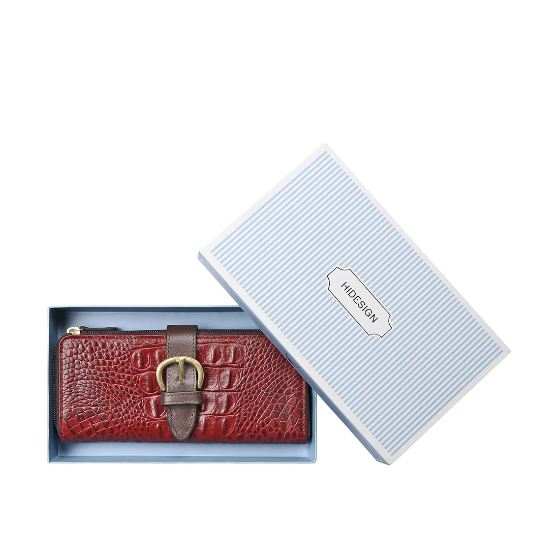 Eliza W1  Sb Red Leather Zip Around Wallet - Image 7