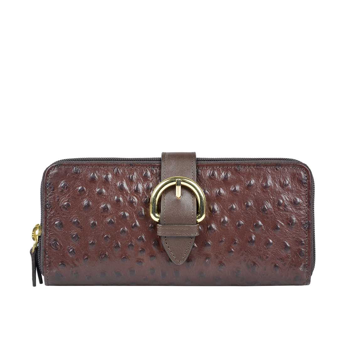 Eliza W2 Sb Brown Leather Double Zip Around Wallet - Image 2