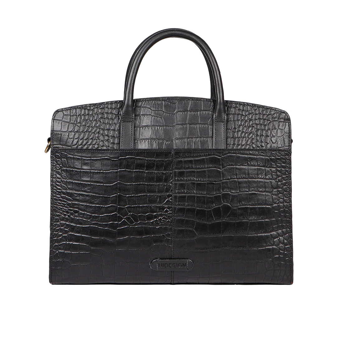 Ella 01 Black Leather Laptop Bag - Image 4