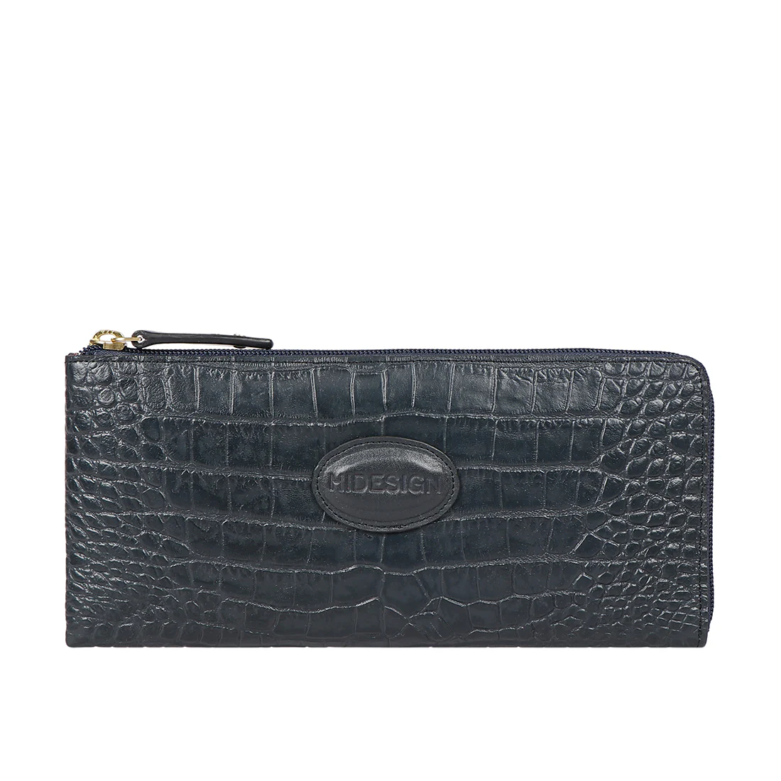 Ella W1 Blue Leather Zip Around Wallet - Image 2
