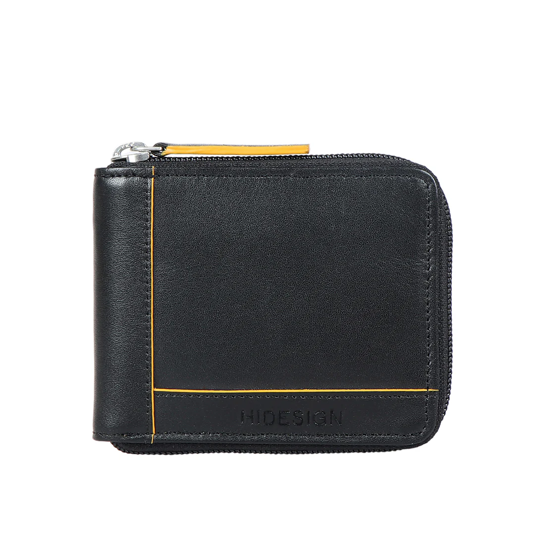 Enzo W3 Black Leather Zip Around Wallet
