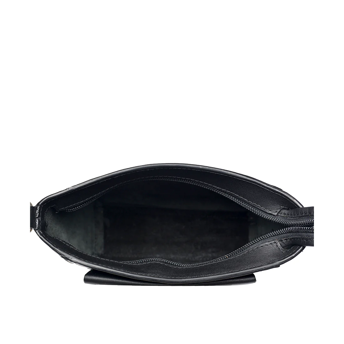 Evolve 02 Black Leather Sling Bag - Image 5