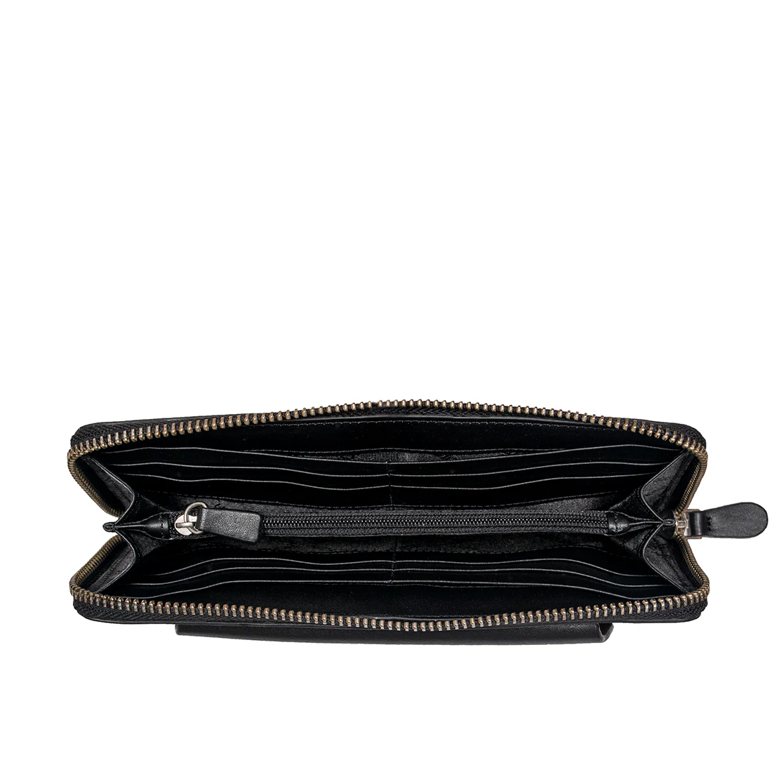 Evolve W1 Black Leather Zip Around Wallet - Image 5