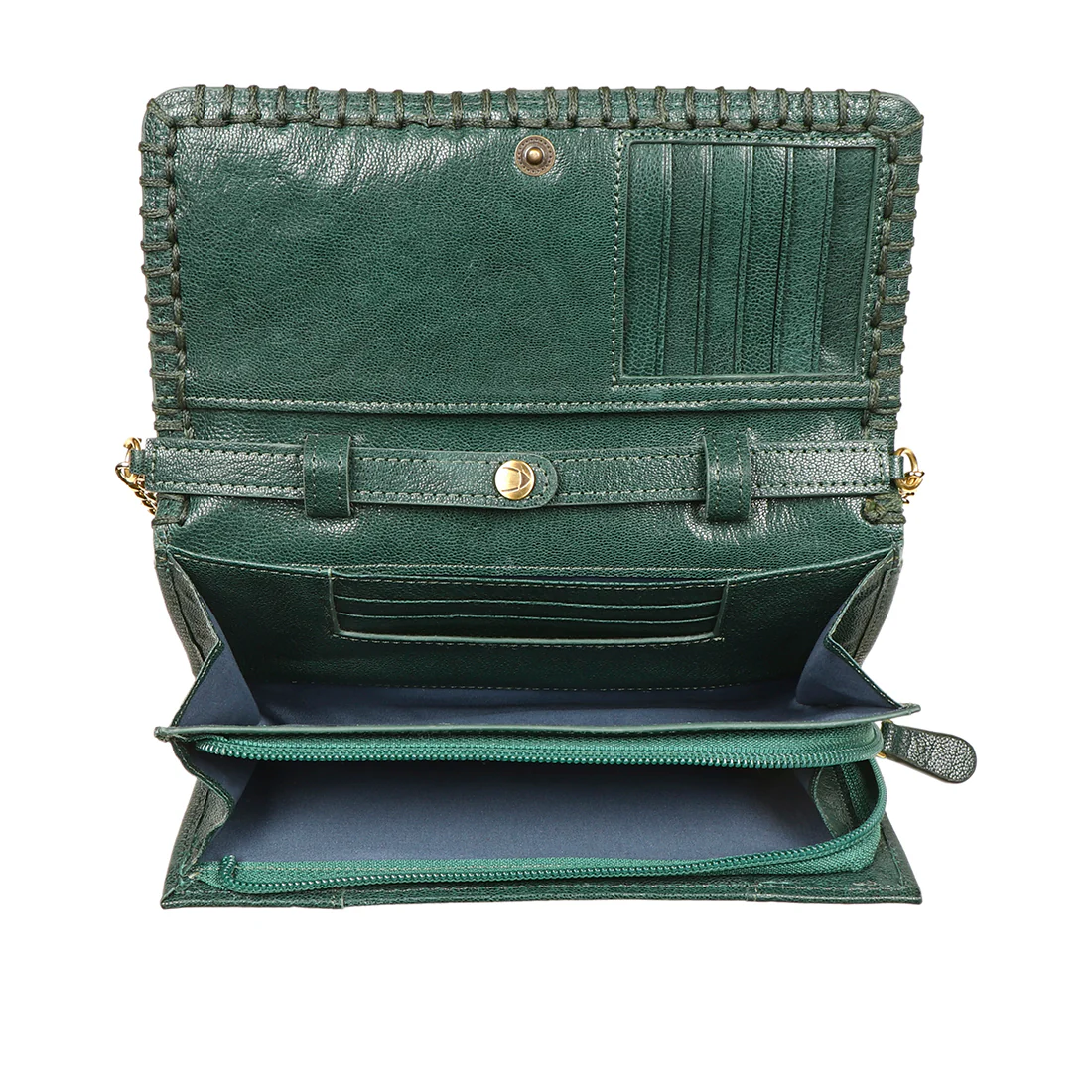 Flourish - W1 Green Leather Sling Wallet - Image 3