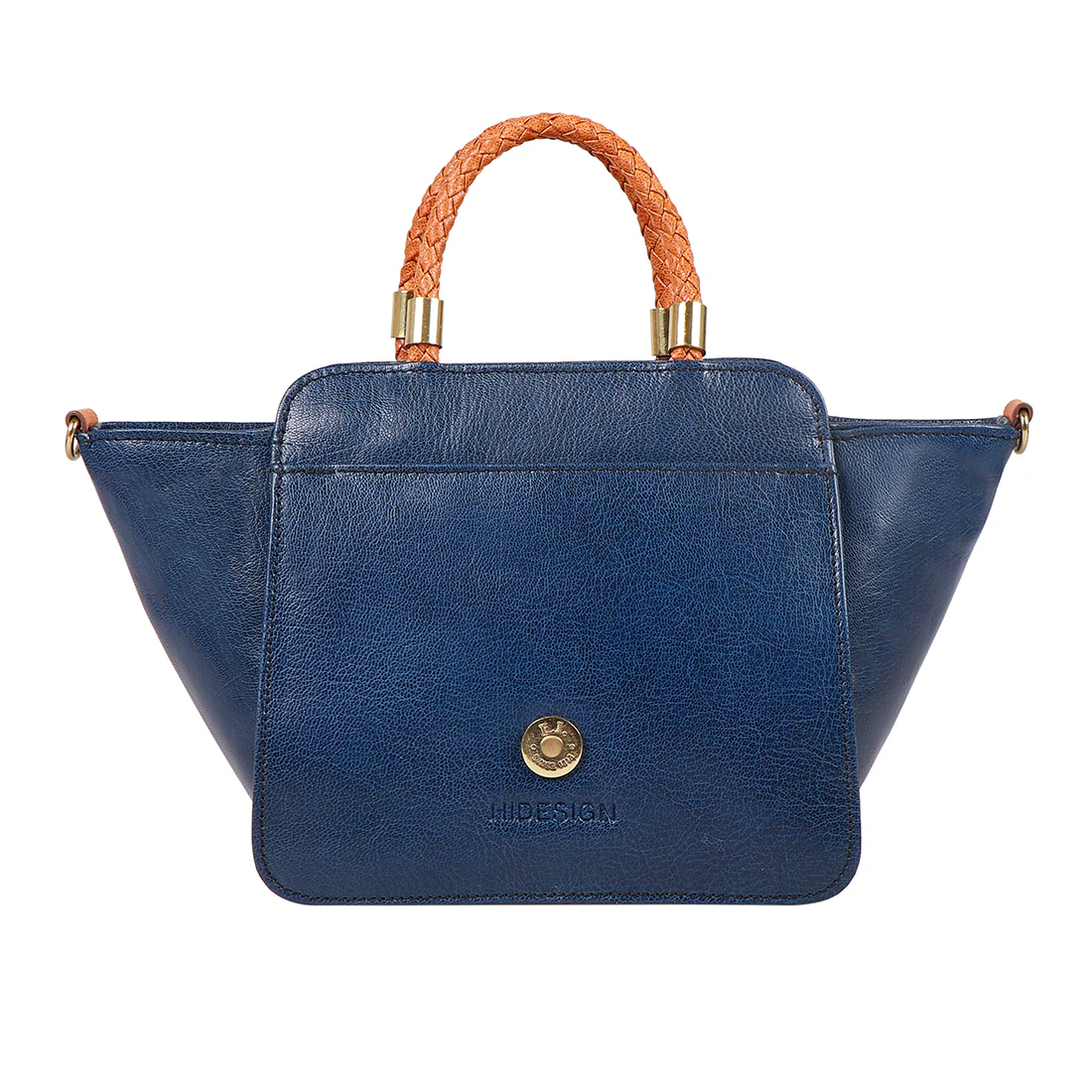 Forest 01 Blue Leather Satchel - Image 3