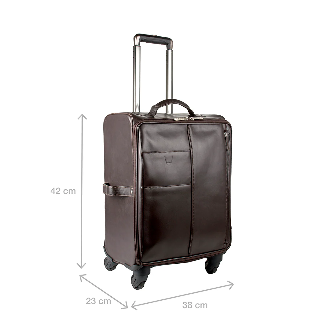 Gear 02 Brown Leather Trolley Bag - Image 3