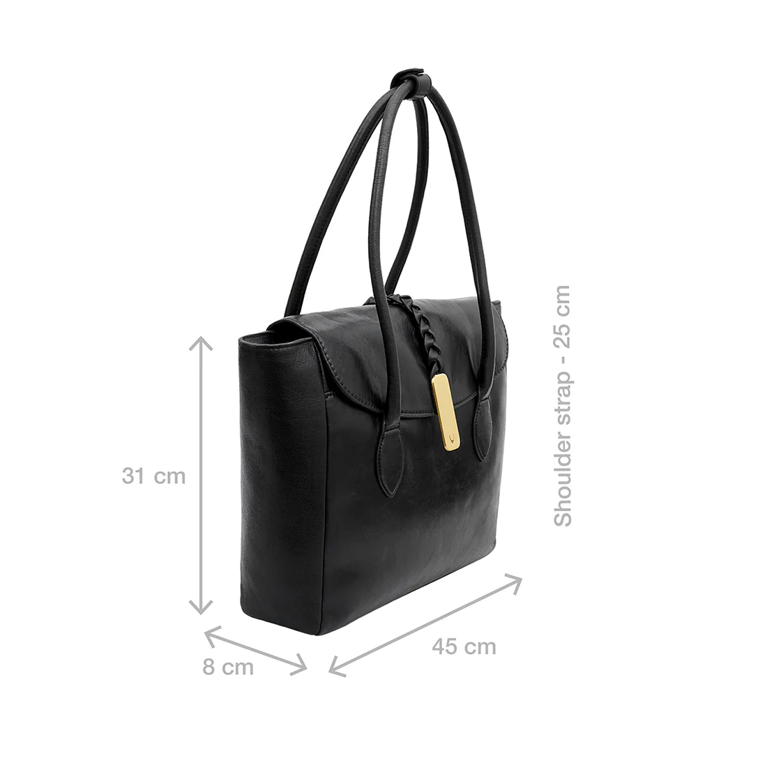 Geisha 04 Black Leather Laptop Bag - Image 4