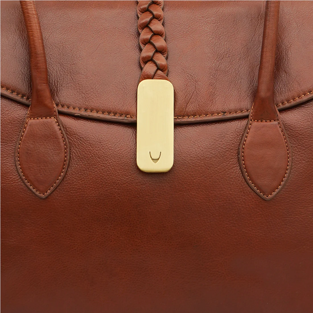 Geisha 04 Tan Leather Laptop Bag - Image 5