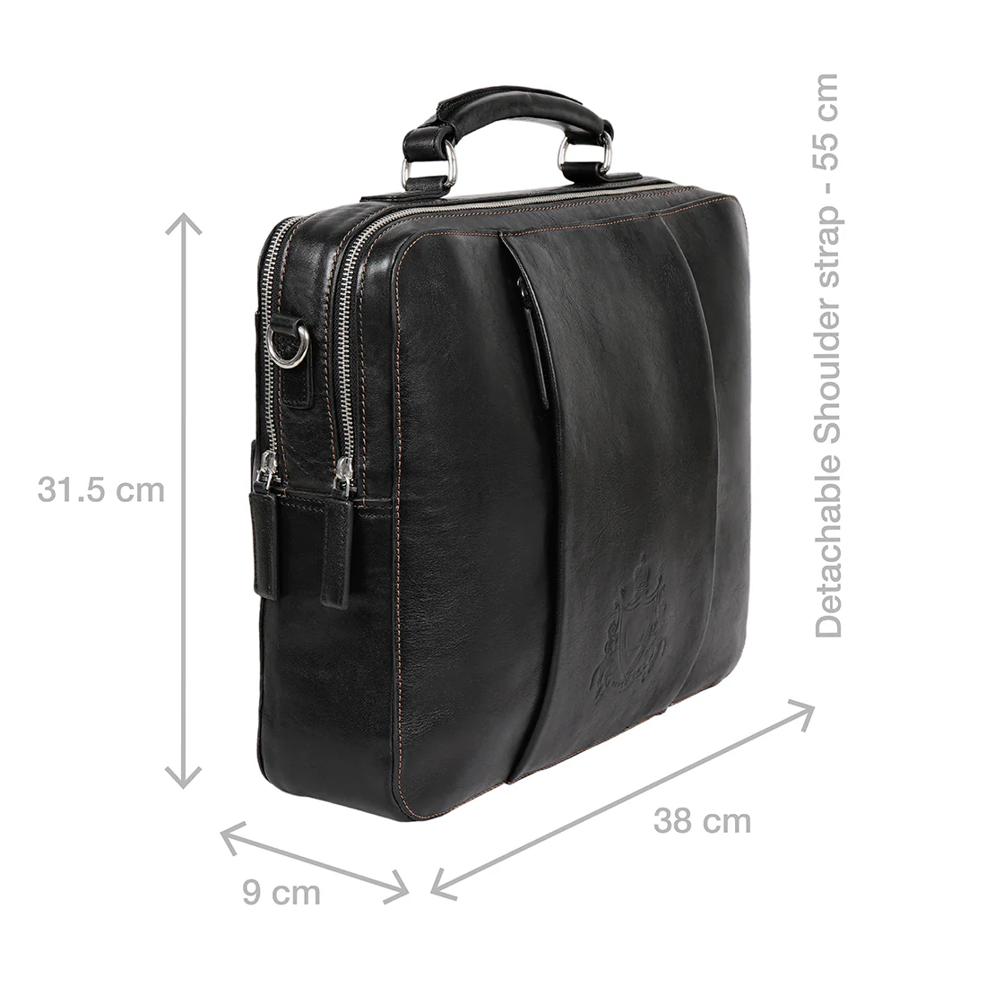 Gitano 03 Black Leather Briefcase - Image 3