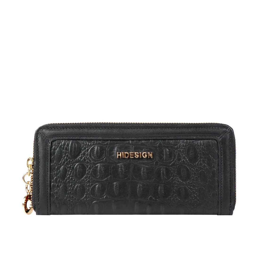 Glam W1 Black Leather Zip Around Wallet