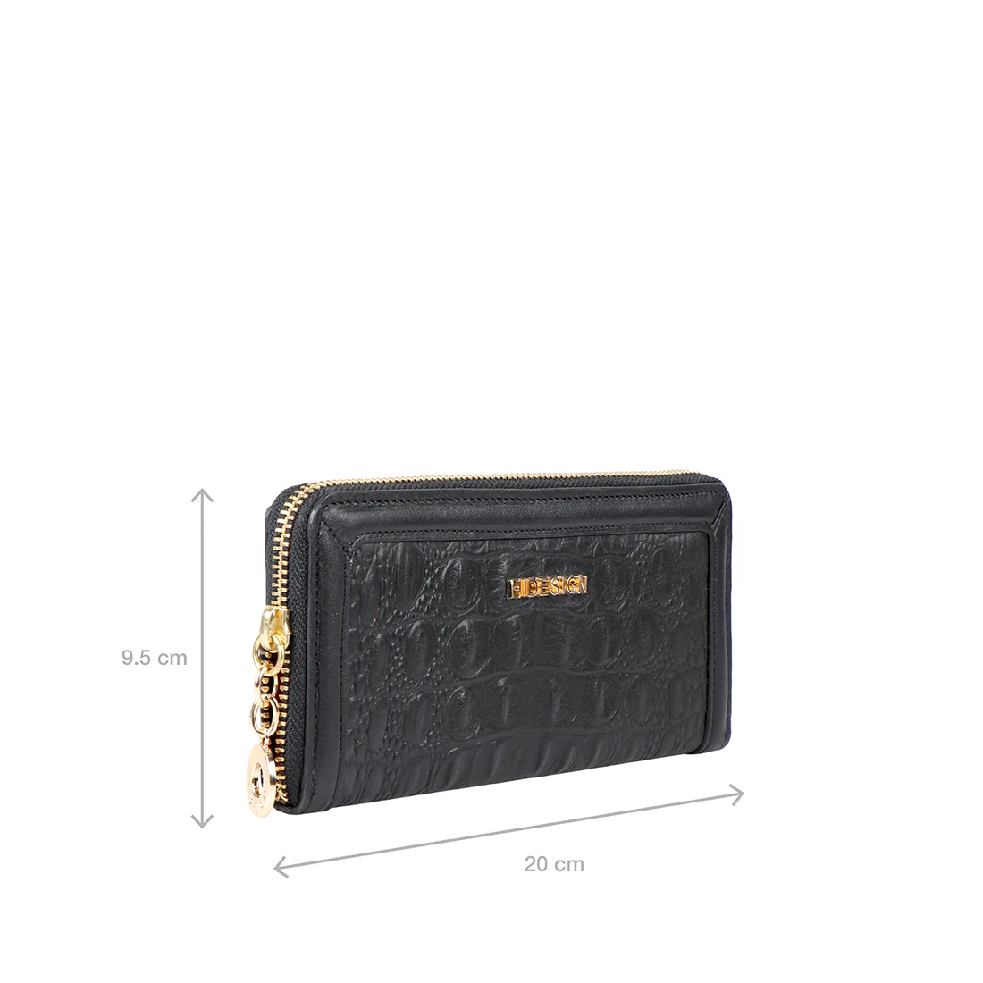 Glam W1 Black Leather Zip Around Wallet - Image 2