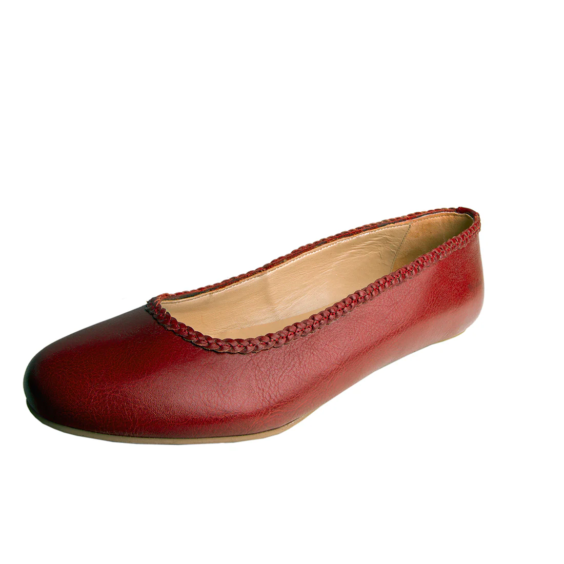 Grace Women's Red Leather Ballerina