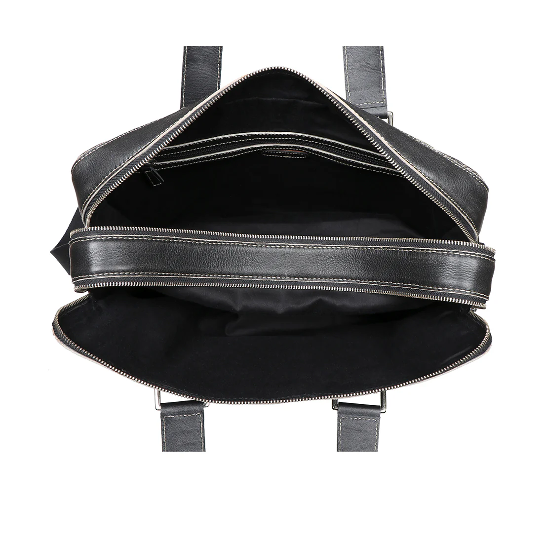 Grunge 02 Black Leather  Briefcase - Image 5