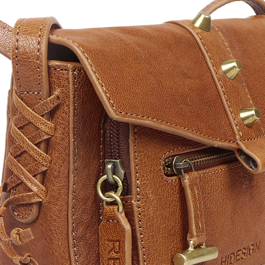 Guevara 01 Orange Leather Sling Bag - Image 6