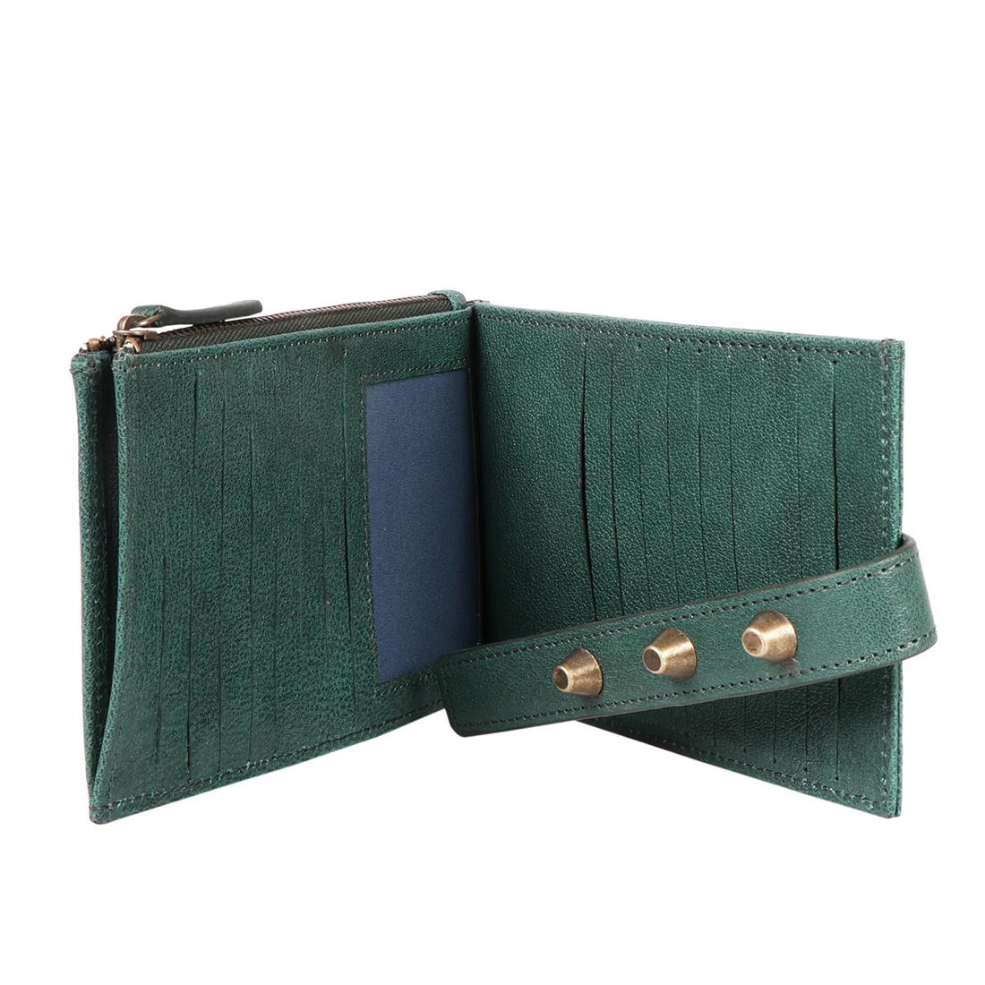 Guevara W2 Green Leather Bi-Fold Wallet - Image 2