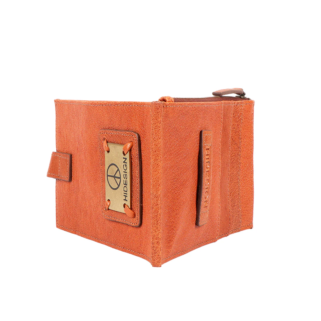 Guevara W2 Orange Leather Bi-Fold Wallet - Image 7