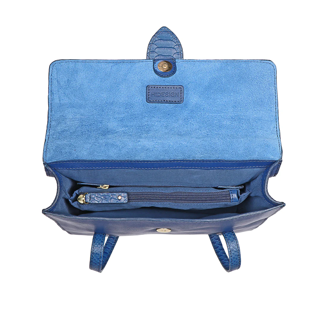 Gwen 01 Blue Leather Shoulder Bag - Image 6