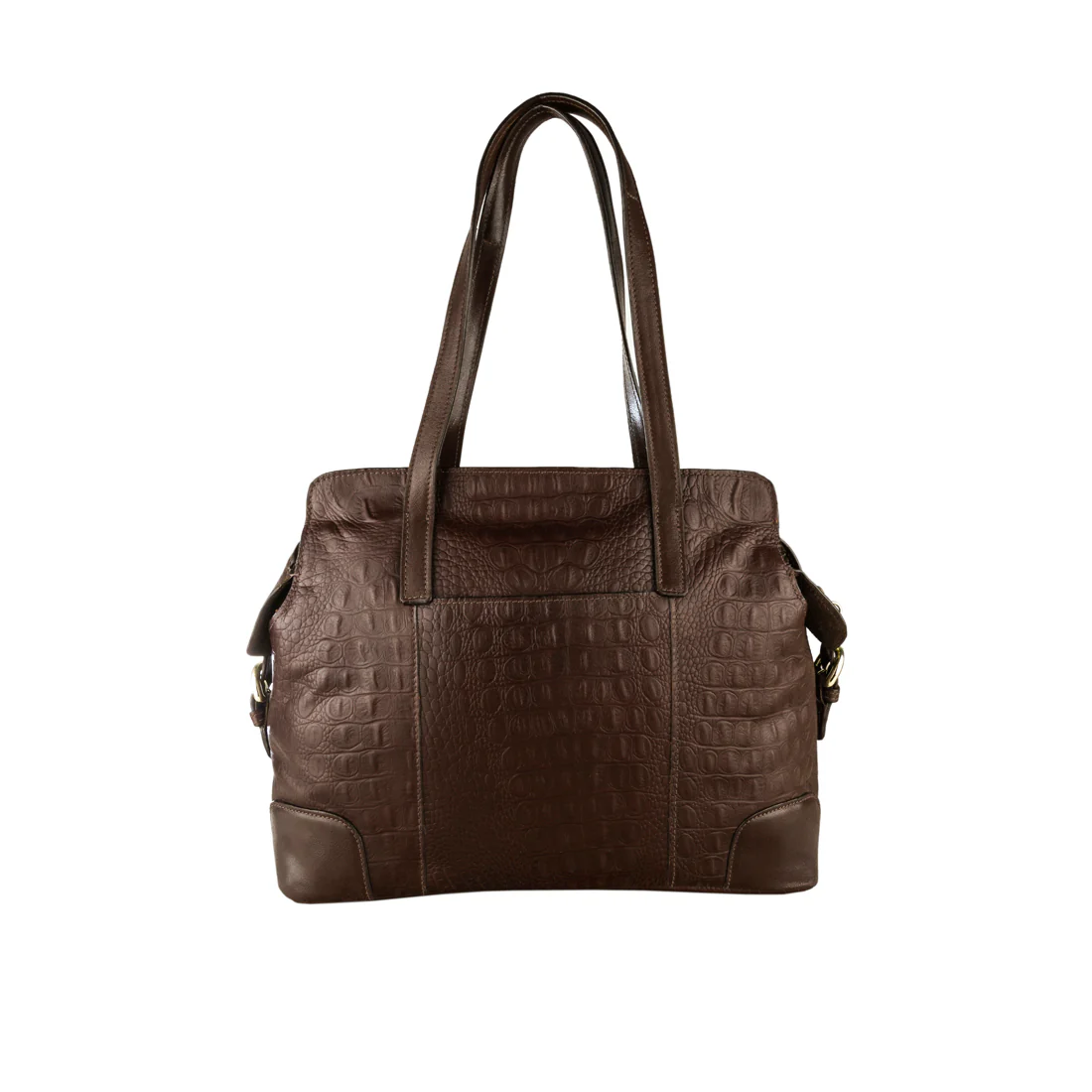 Harajuku 01 Brown Leather Tote Bag - Image 3