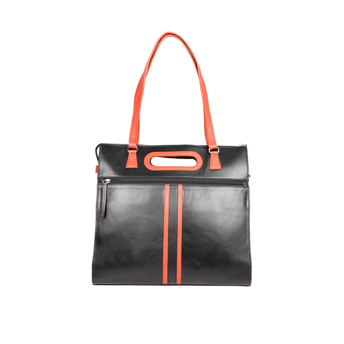 Harlem 02 Black Leather Tote Bag - Image 4