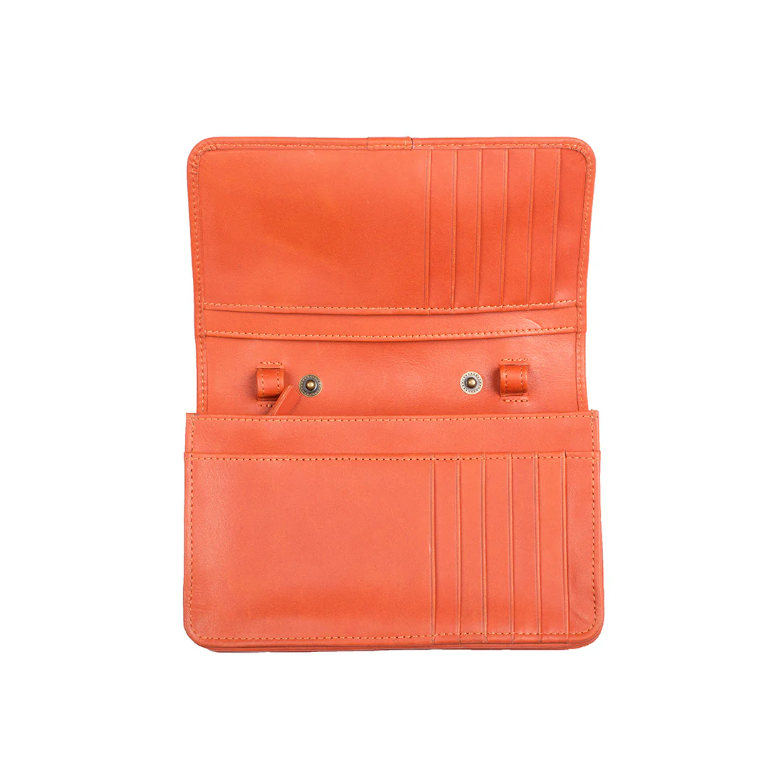 Heather W3 Orange Leather Sling Wallet - Image 4