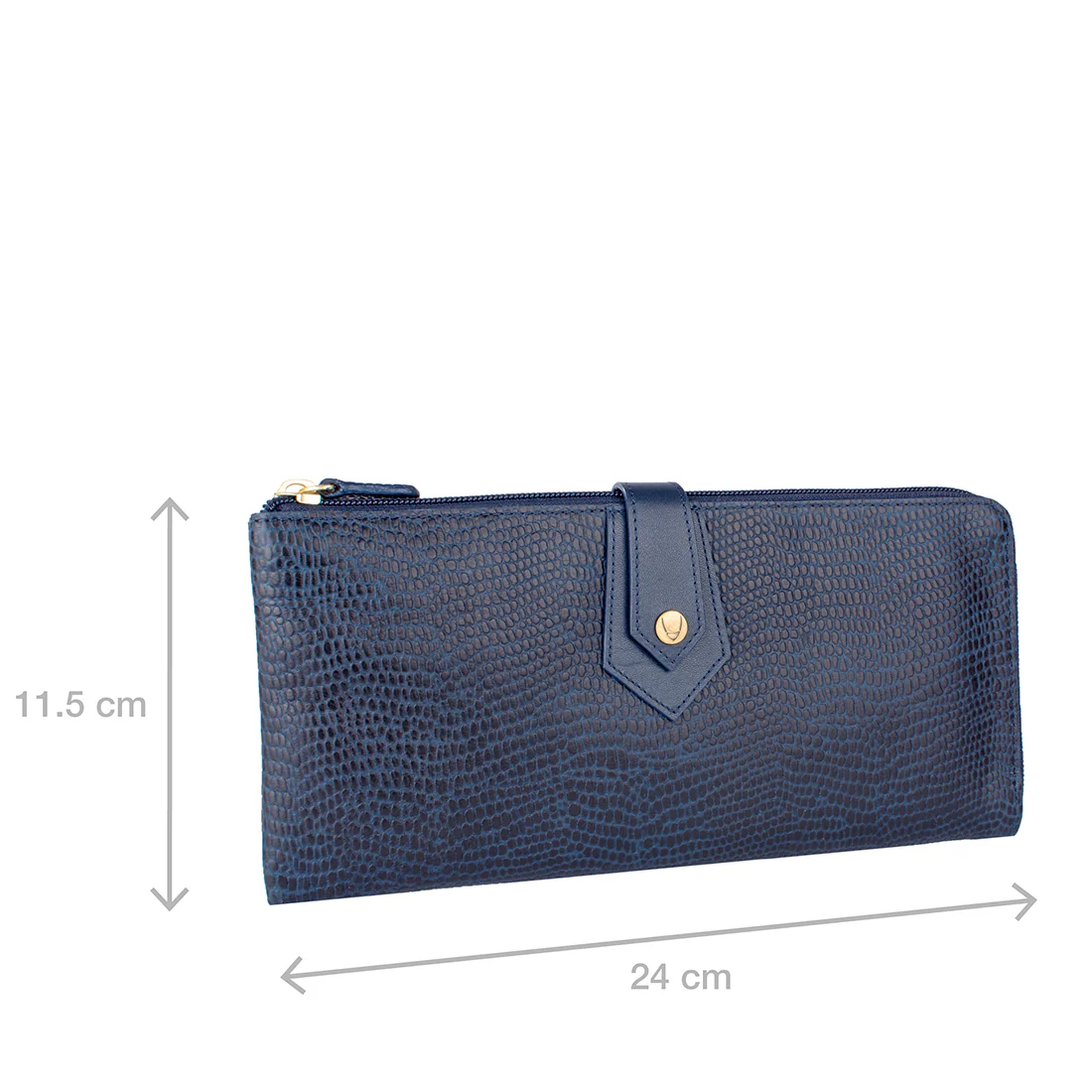 Hong Kongw3 Sb Blue Leather Zip Around Wallet - Image 2
