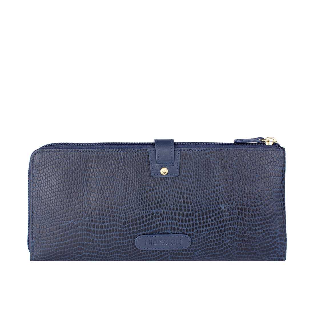 Hong Kongw3 Sb Blue Leather Zip Around Wallet - Image 3