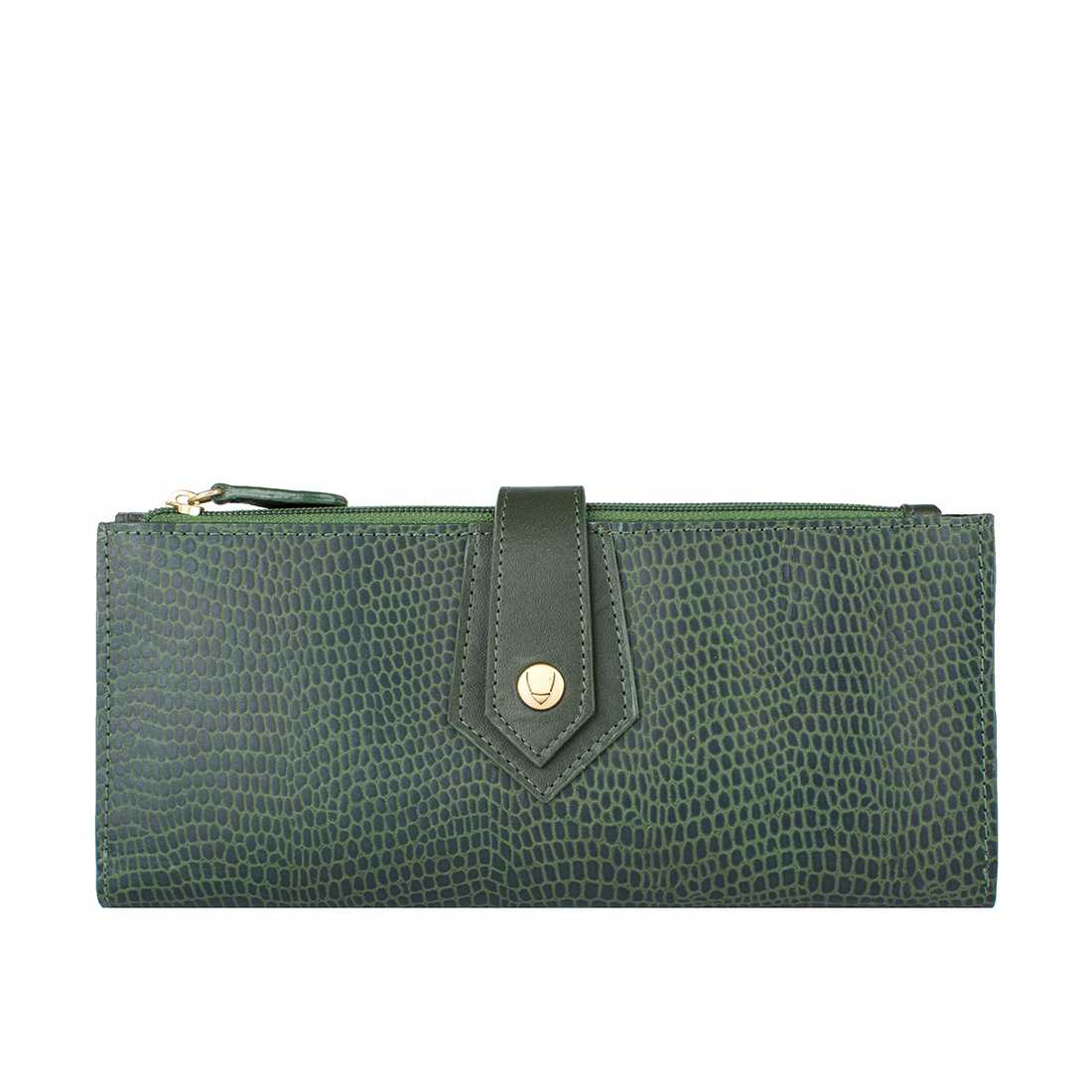 Hongkong W1 Sb Green Leather Zip Around Wallet