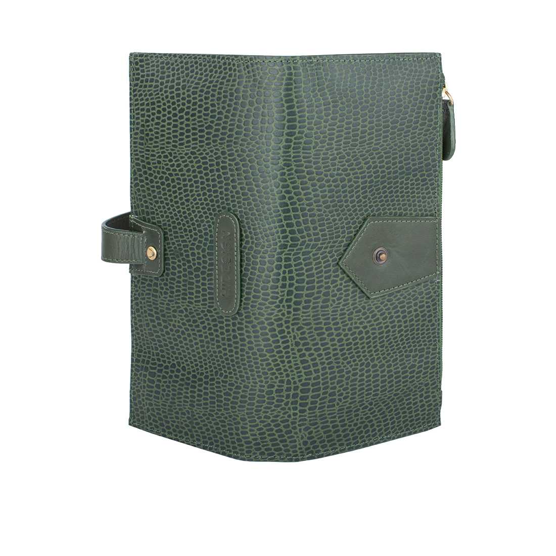 Hongkong W1 Sb Green Leather Zip Around Wallet - Image 4