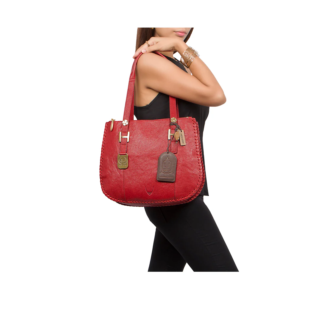 Hope 03 Red Leather Tote Bag - Image 2