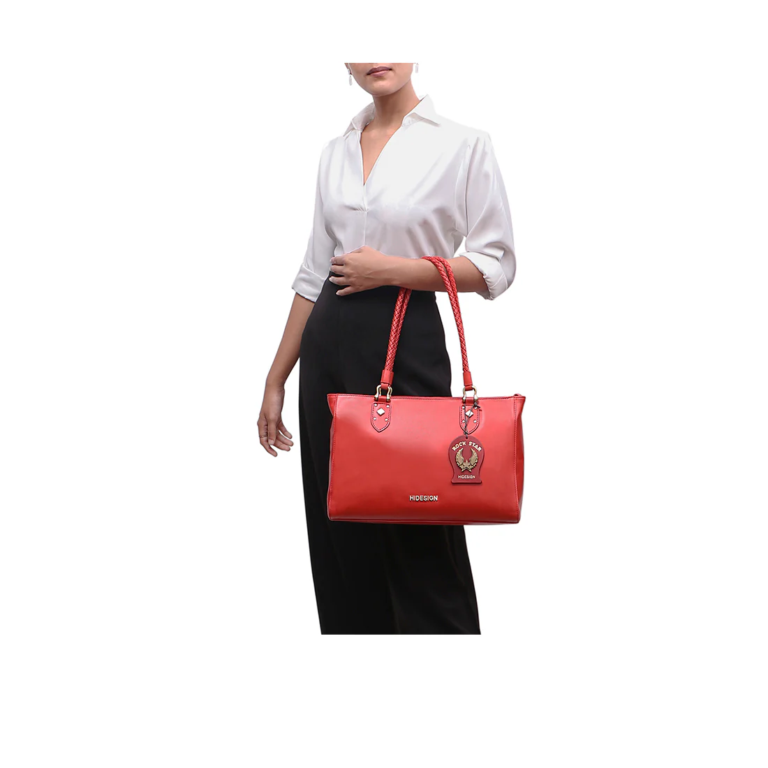 Indie 02 Red Leather Tote Bag