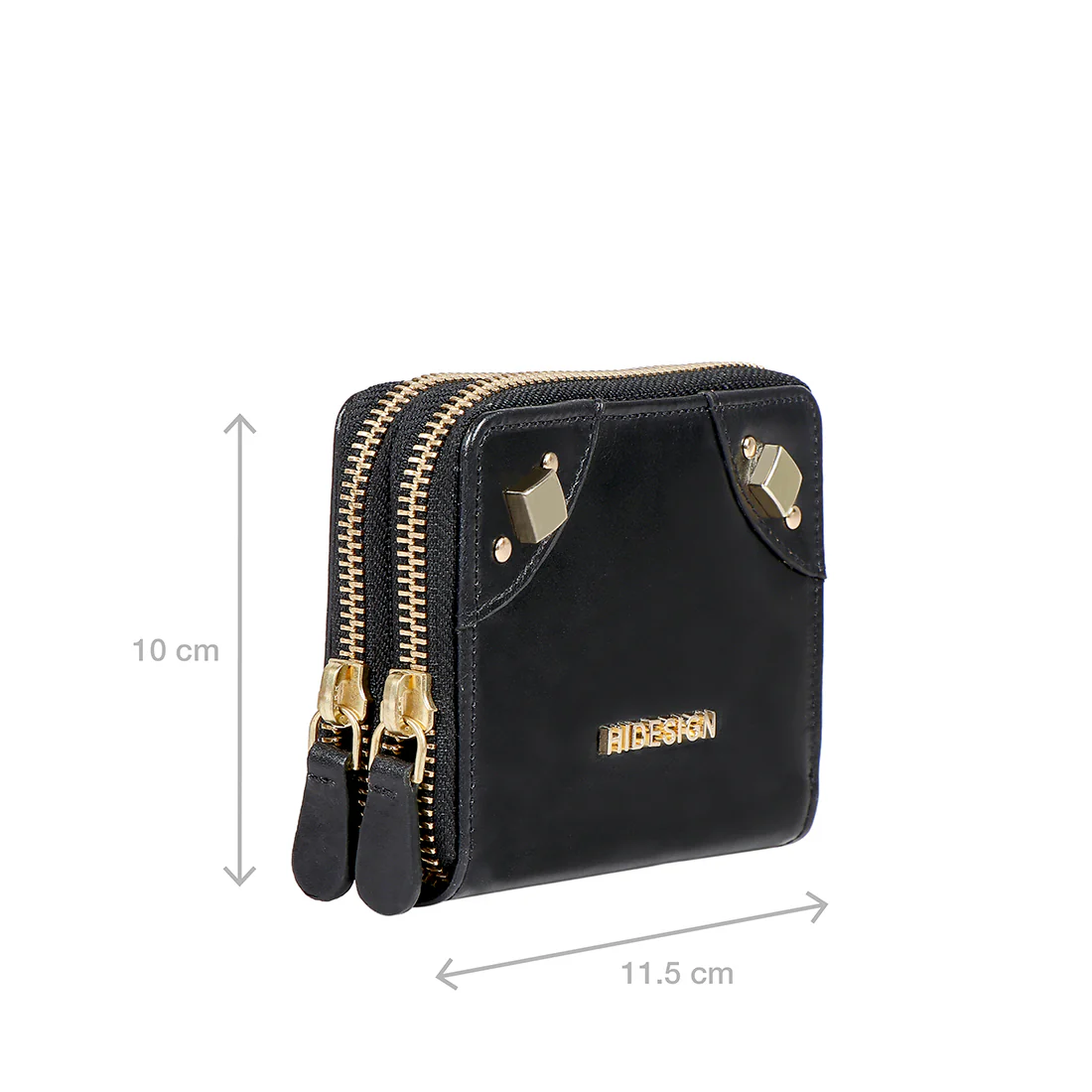 Indie W1 Black Leather Double Zip Around Wallet - Image 2