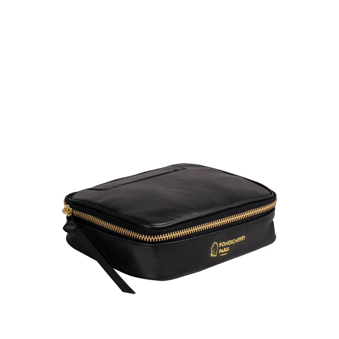 Ines Black Leather Wash Bag - Image 2